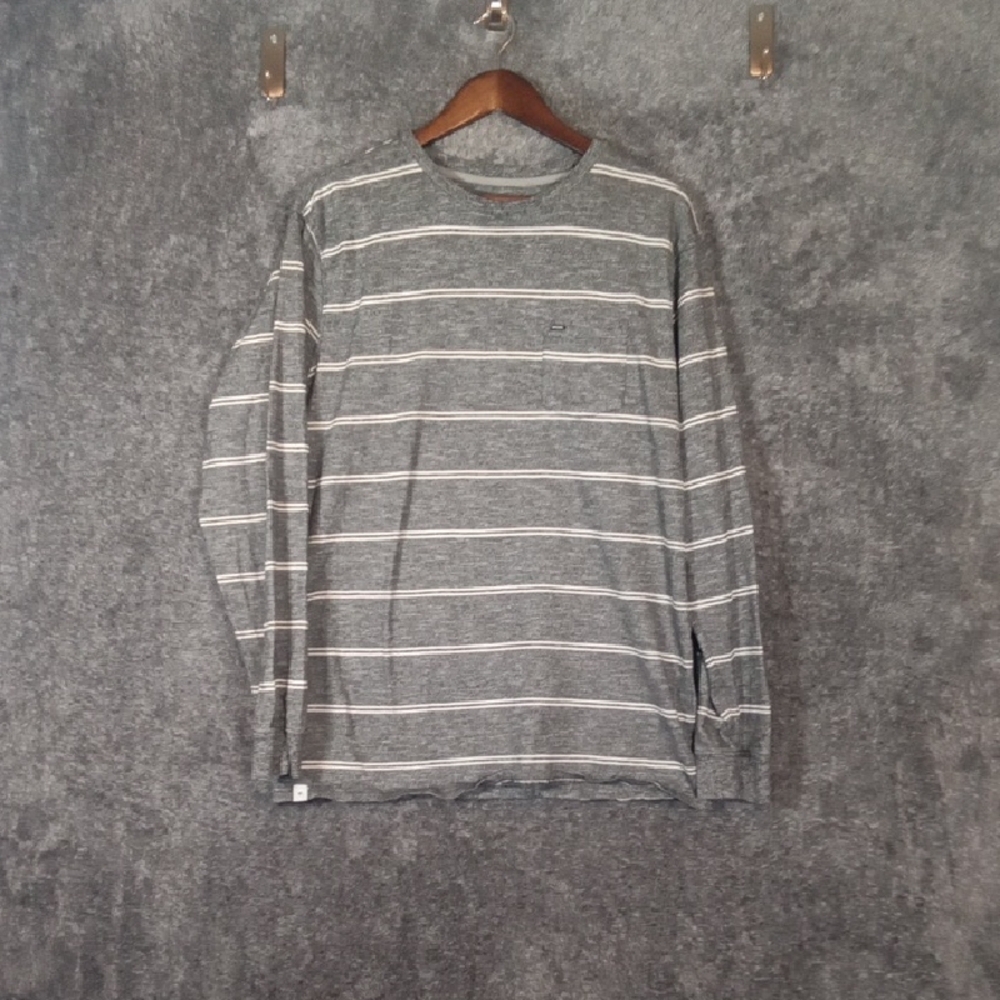 Rip Curl Gray and White Long Sleeve Tee Mens Extra Large